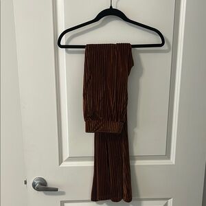 Velvet Flare Bottom Pants from Shein
